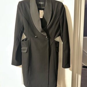 NWT Fab'rik Elegant Black Blazer Dress w/ Side Cutout